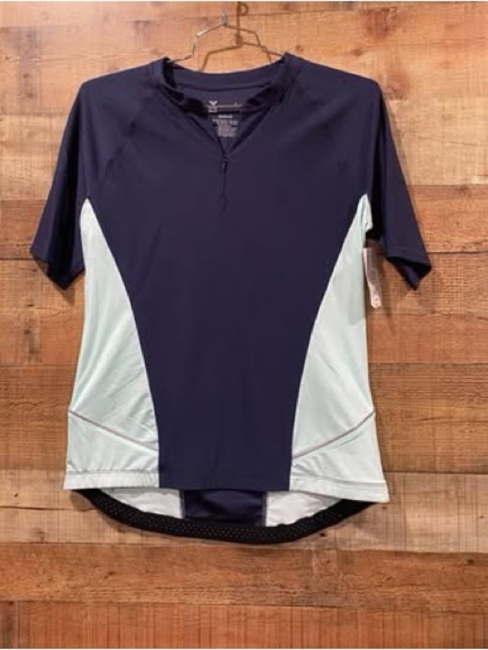 Xersion Women’s Navy & Mint Green Performance Cycling Jersey Size Large